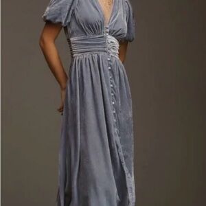 Anthropologie Dusty Blue Sometset Maxi Dress